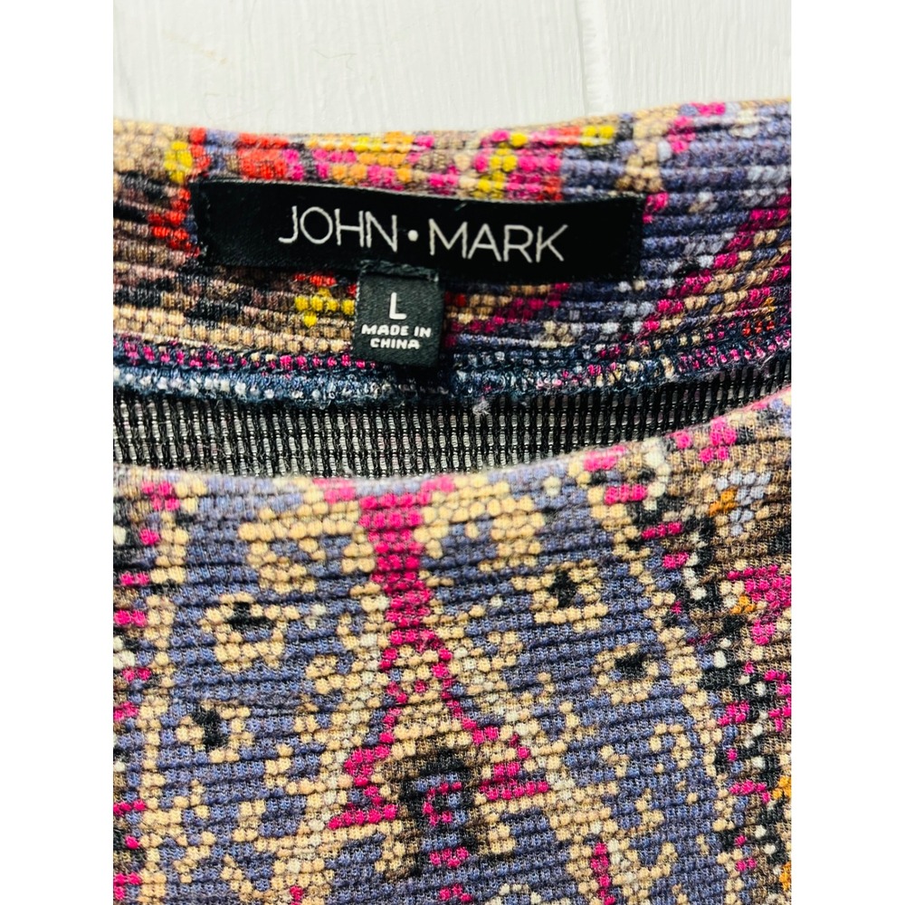 John Mark Tunic Top L Multicolor Festival Ren Faire Artisan Gypsy Hippie Boho - Picture 4 of 5